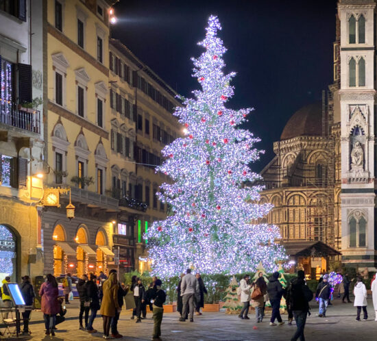 Christmas tree in Florence in front of the Duomo